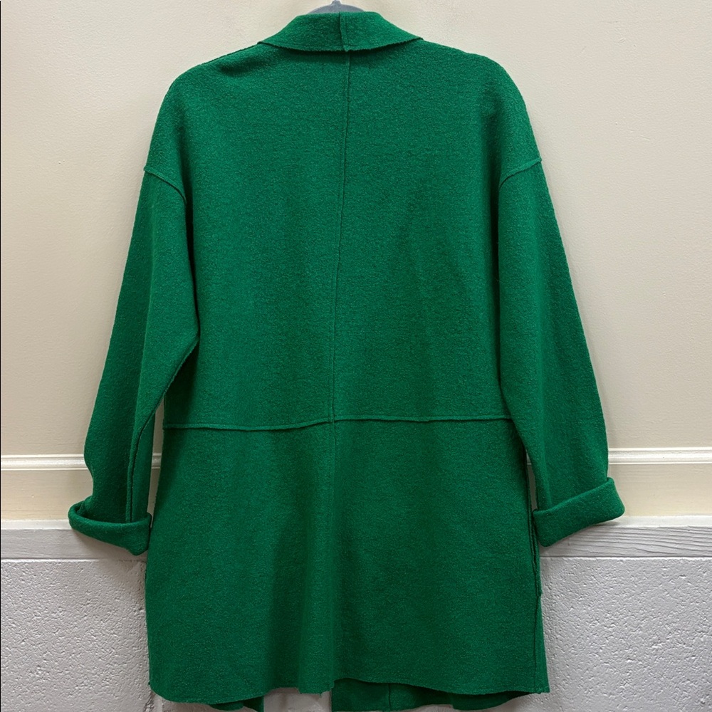 Tahari Emerald women’s M Open-Front Women's boiled wool blend jacket pockets - Picture 3 of 4